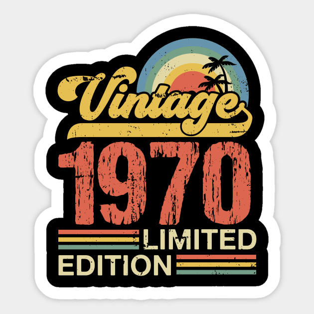 Retro vintage 1970 limited edition Sticker by Crafty Pirate 